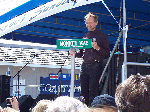 Mayor Bill Hensey renames a street 'Monkee Way' in honor of the Monkees' 40th Anniversary